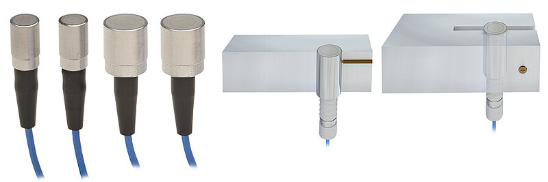 Cylindriska sensorer med integrerad kabel